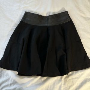 Milly delphine leather waist trim skirt